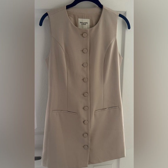 Abercrombie & Fitch Women’s Taupe Buttoned Mini Dress - Picture 3 of 7